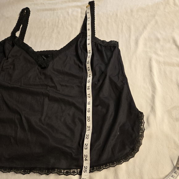 Mel-Lin Vtg Lace Trim Camisole Women Large (40 inches chest) Black Goth Grunge - Picture 5 of 8